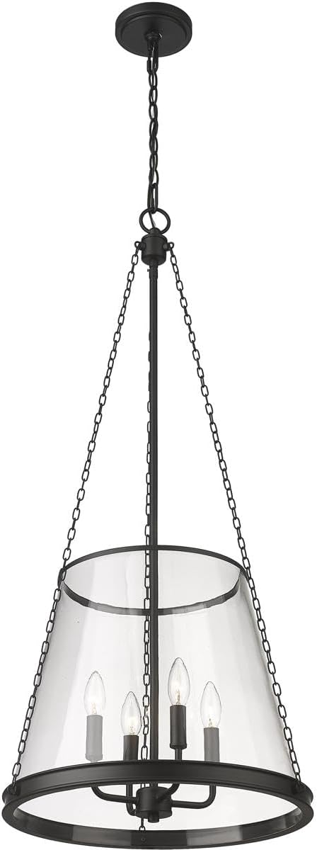 Z-Lite 341P18-MB Prescott Pendant, 4-Light 240 Total Watts, Matte Black