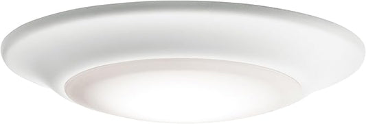 Kichler Gen 1 LED Downlight in White, 6” Ceiling Flush Mount Interior Dimmable Light, 3000K, (6” x 1.5”), 43878WHLED30