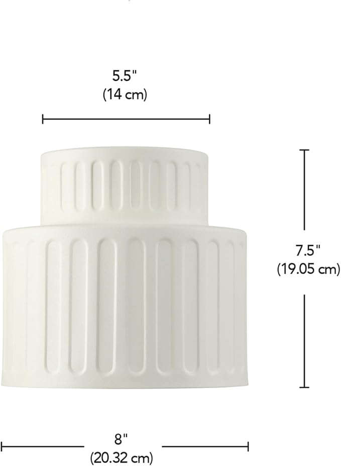 GLOBE Electric 66000135 1-Light Flush Mount Ceiling Light, Ceramic Effect Shade, Matte Off-White, Ribbed, Home Improvement, Dining Room, Kitchen