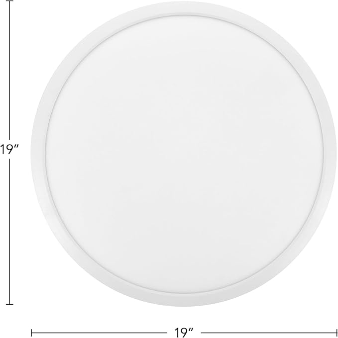 Maxxima 19 in. LED Flush Mount Ceiling Light Fixture - 2500 Lumens, 5 CCT 2700K/3000K/35000K/4000K/5000K, Round Color Selectable Panel Light, Dimmable, Suitable for Bathroom or Shower