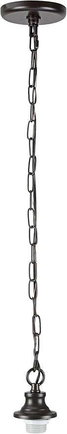 Aspen Creative 21052-11, Indoor Pendant Light Kit, 6' SPT-1 Black Wire / 5' Steel Chain. Socket Cup: 3-1/8" W x 1-5/8" H Suitable: 11-1/2" D. to 16" D. Pendant Shade. Oil Rubbed Bronze.1 Pack