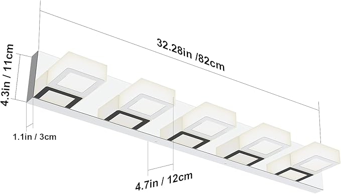 Ralbay Chrome Vanity Lights for Bathroom Acrylic Rotable 360° LED Modern Bathroom Lighting Fixtures Over Mirror (4500K Natural White Light)