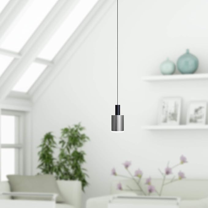 Virgo 1 Mini Pendant Lighting Black-Nickel - LED Hanging Light Fixture for Kitchen Island, Bar, Foyer - Cluster Pendants - Dimmable, Adjustable Wire, Lamp Bulb Included