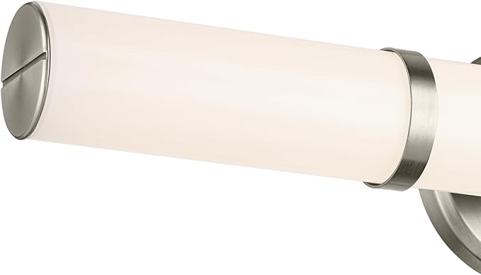 Kichler Rosh 24.25" LED Bathroom Vanity Light Fixture with White Glass in Brushed Nickel, Modern Minimalist Bath Bar for Mirror Lighting (24.25" W x 5" H), 55188NILED