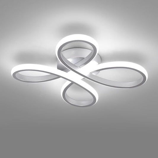 ADISUN Modern LED Ceiling Light, 6000K Silver Semi Flush Mount Ceiling Lights for Hallway, Modern Lamps for Living Room Bedroom Corridor Aisle Hallway Indoor Ceiling Lamp (L14.56*W14.56*H1.18)