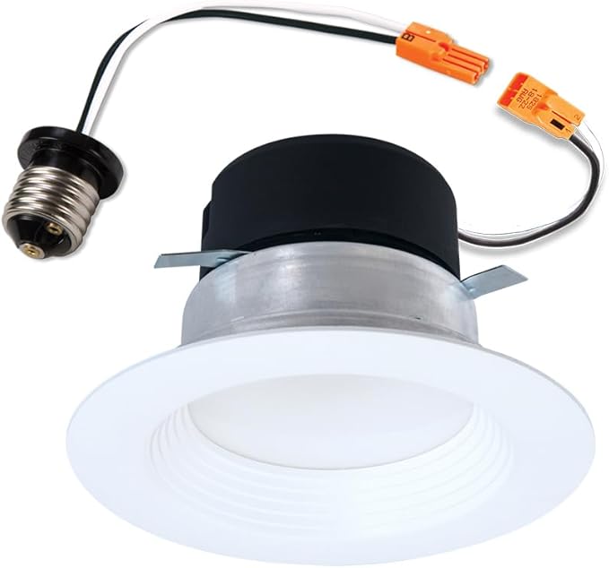 HALO 4 inch LED Recessed Light Trim with 5 Selectable Color Temperatures, Dimmable Can Light for Ceiling Retrofit LT4069FS1EWHR