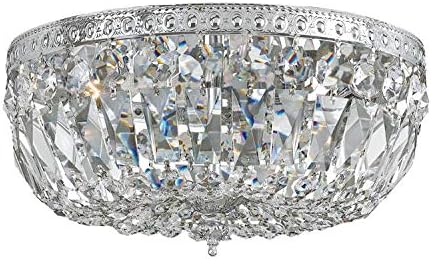 Crystorama 3 Light Clear Italian Crystal Flush Mount (Polished Chrome)