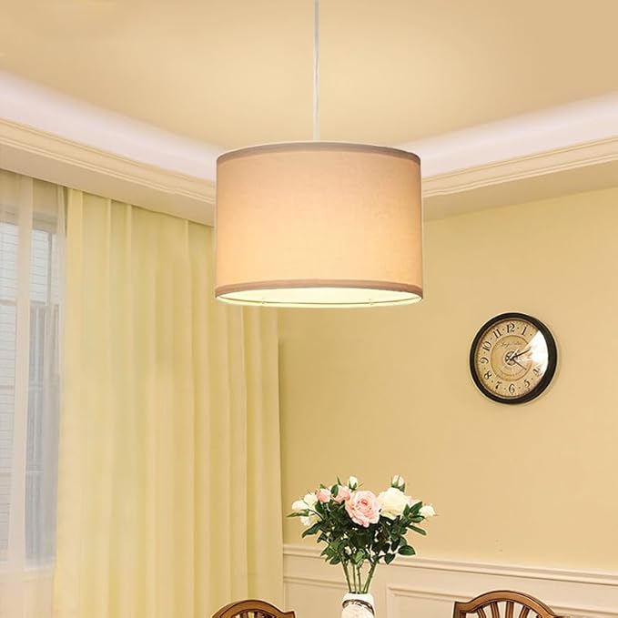 ZSLAIFU 15FT Plug in Pendant Light, Hanging Lamp with Switch, Flaxen Hanging Lights with Plug in Cord, Pendant Lamp with Remote Control，Pendant Light Fixture for Living Room Bedroom Farmhouse