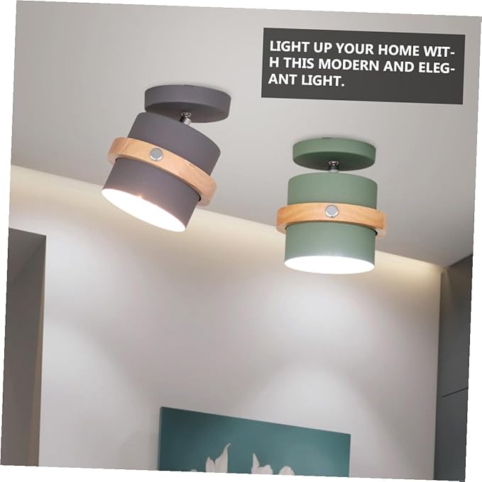 Uonlytech Minimalist Wooden LED Ceiling Light White Light Energy-Saving Corridor Lamp for Bedroom Living Study Home Decor