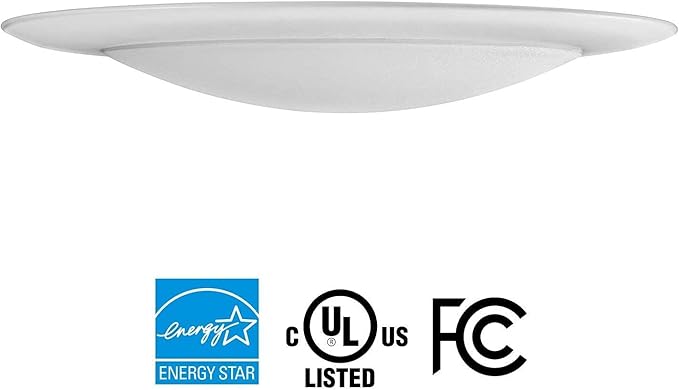 7.5" Ceiling Lighting Fixture I LED Lights for Bedroom I 16.5W (120W Eq), 120V, 2700K Porch Lights I Wet Location LED Light - 4/6" J-Box | Flush Mount Ceiling Light Fixture