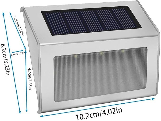 Lightess Waterproof Solar Step Lights for Outdoor Stairs Warm White, 6 Pack | Outdoor Waterproof, Stainless Steel LED, Solar Powered LED For Steps Deck Patio Garden Path Outdoor Decor