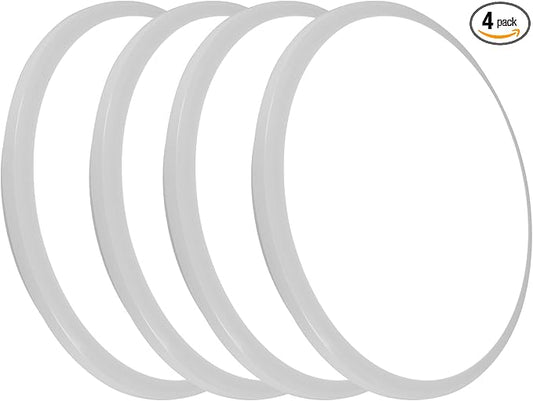 DELIPOP 4 Pack 12 Inch LED Flush Mount Ceiling Light, 24W Surface Flat LED Ceiling Light for Indoor/Outdoor, IP54 Waterproof Round Ceiling Light Fixture for Bathroom, Bedroom, Kitchen, Hallway
