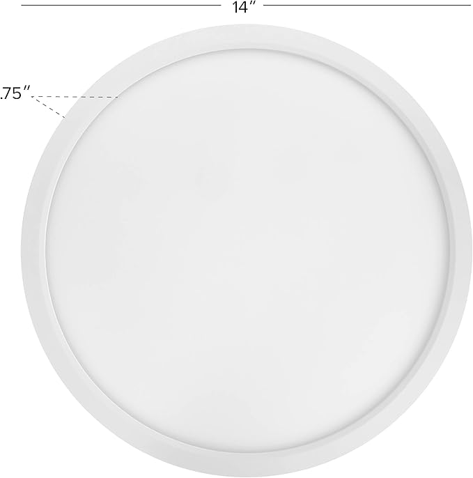 Maxxima 14 in. LED Flush Mount Ceiling Light, 2500 Lumens, 5 CCT 2700K/3000K/3500K/4000K/5000K Panel Light, White Trim Round Fixture, Dimmable for Modern Bedroom, Kitchen, and Living Room Lighting