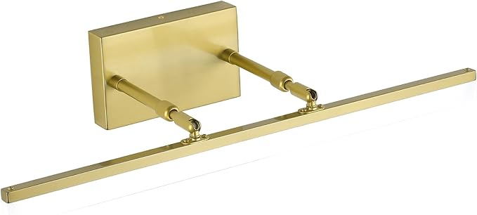 Aipsun Bathroom Vanity Light Brushed Gold Modern LED Vanity Lighting Over Mirror 24inch Adjustable Gold Wall Light for Bathroom (Cool White 5500K)