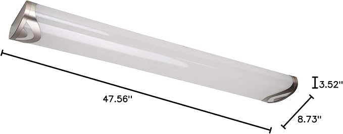 Lithonia Lighting Brushed Nickel 4-Ft LED Flush Mount Light for Kitchen | Attic | Basement | Home, 4000K, 36W, 3400 Lumens