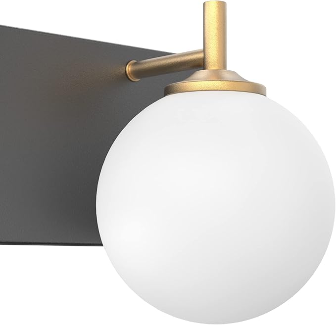Aipsun Mid Century Modern Vanity Light 4 Lights Milky Glass Modern Bathroom Light Fixtures Over Mirror(Exclude Bulb)