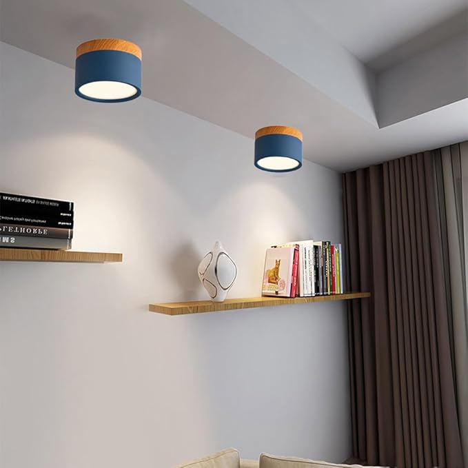 4.2-Inch Macaron Style Ceiling Light, Nordic Modern Ceiling Light Fixture, 15W LED Mini Cylinder Minimalist Close to Ceiling Lamp for Bedroom Hallway Entryway Kitchen Foyer Office