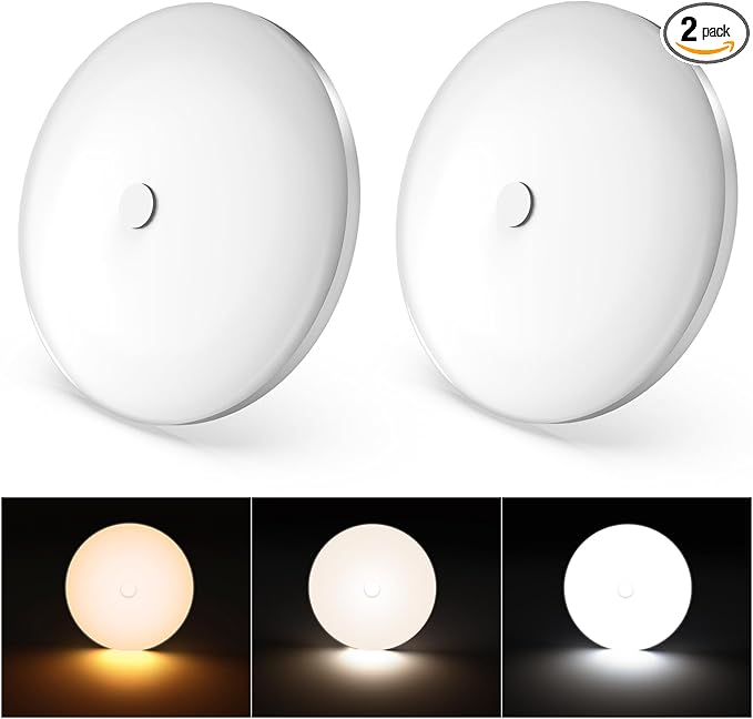 GZV RV Interior Lights, 12V Led Lights Interior, 3 Color 4.5 Inch RV Led Ceiling Puck Lights, RV Accessories for Inside/Camper/Trailer/Boat/Car (3000K/4000K/6000K, 2 Pack)