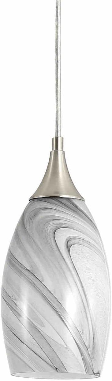 Kitchen Pendant Lighting for Island, Modern Edison Hanging Light with Handcrafted Art Glass, Adjustable Nylon Core Ceramic Holder Lighting Fixture Indoor for Dining Room, Entryway (Bulb Not Included)