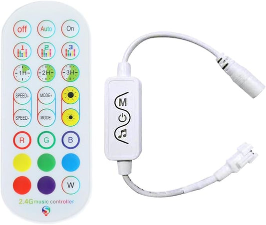 WS2812B WS2811 WS2813 WS2815 1903 16703 LED Strip Controller for LED Module Pixel Strip Light, 3pin JST Connector 1To 2 Bluetooth/Music APP/3Key Remote Control(5-24v) (DC(2.4G))