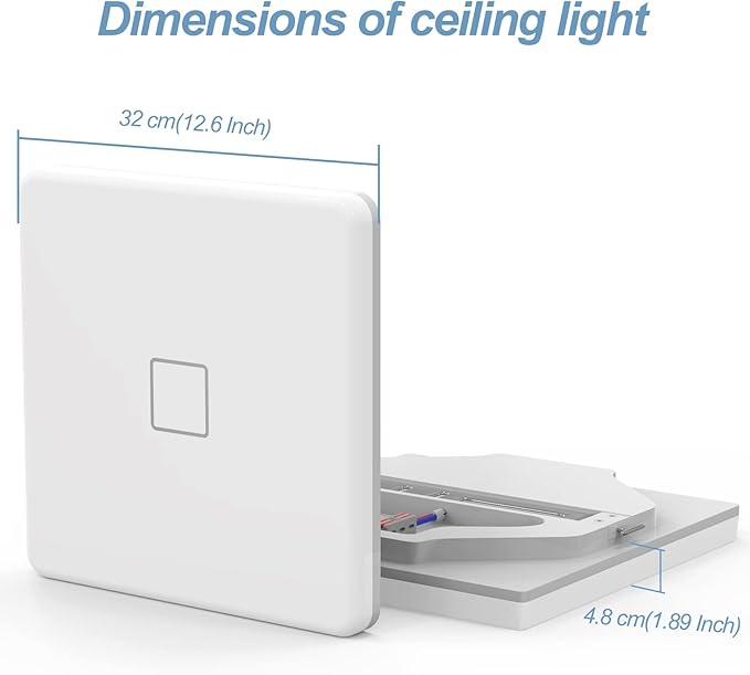 Airand LED Flush Mount Ceiling Light, 2PACK 24W 2050LM Square Ceiling Lights 5000K Daylight 12.6in LED Light Fixture IP44 Waterproof Ceiling Lights for Bedroom Kitchen Hallway Balcony Living Room