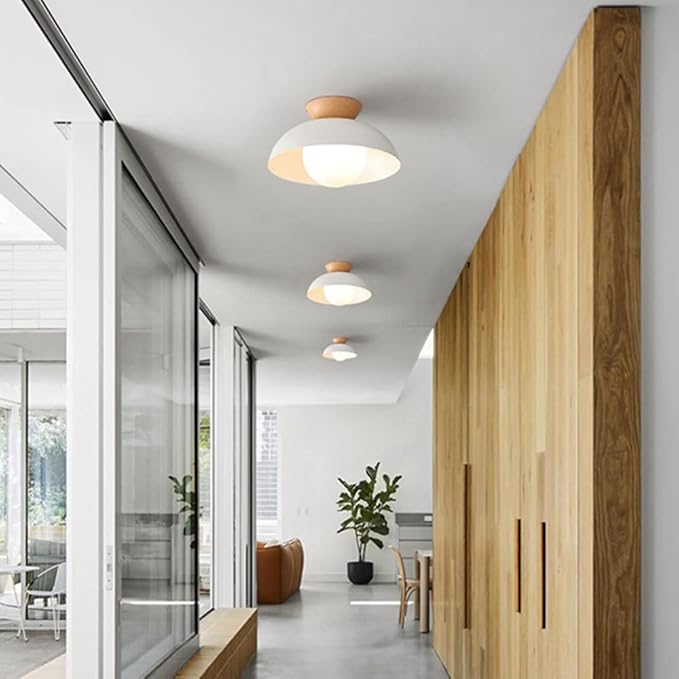 Minimalist Ceiling Light Round Ceiling Lamp Fixture Semi Recessed E14 Pendant Light Decoration Ceiling Lighting Fixtures Nordic Style Bedroom Aisle Corridor Entry