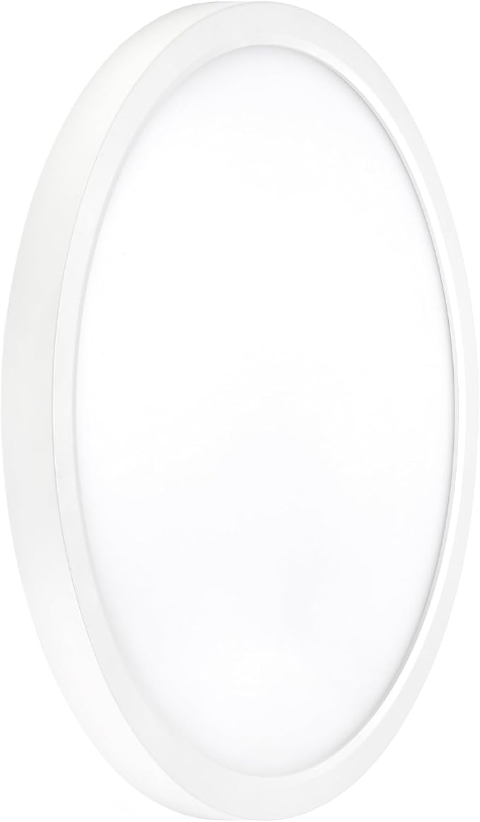 Maxxima 14 in. LED Flush Mount Ceiling Light, 2500 Lumens, 5 CCT 2700K/3000K/3500K/4000K/5000K Panel Light, White Trim Round Fixture, Dimmable for Modern Bedroom, Kitchen, and Living Room Lighting