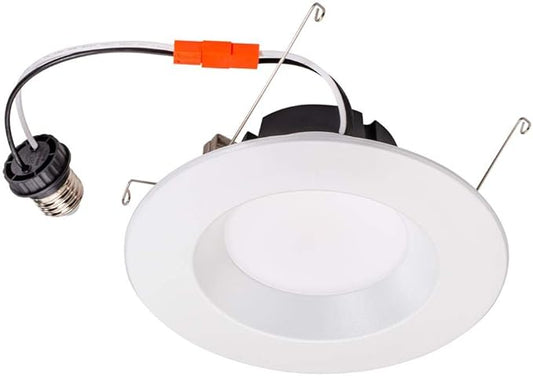 Topaz Round 6 Inch LED Recessed Retrofit Downlight, 11 W, Smooth Trim, CCT Selectable 2700K,3000K,3500K,4000K,5000K, White