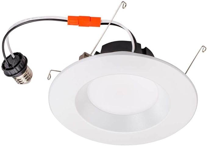 Topaz Round 6 Inch LED Recessed Retrofit Downlight, 8 W, Smooth Trim, 3000K, 90 CRI, White