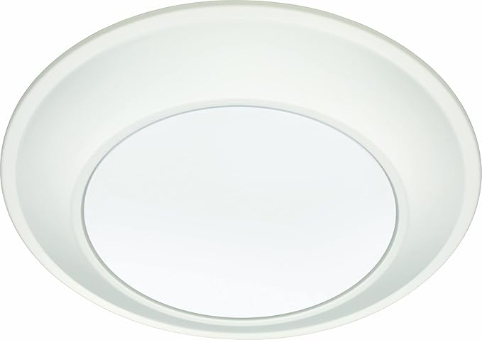 Juno SlimBasics 6 Inch LED Ceiling Light, LED Surface Mount Downlight for Shower Light or Closet Lighting, Selectable White Color, Tapered Trim, Wet Rated, Matte White (JSBT 6IN SWW2 90CRI WL MW M6)