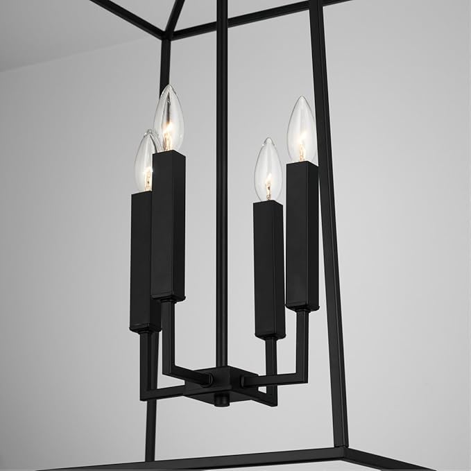 Capital Lighting 537643MB Thea Lantern Foyer Pendant, 4-Light 240 Total Watts, 28" H x 22" W, Matte Black