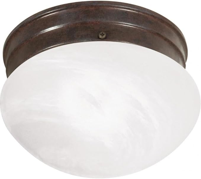 Nuvo Lighting SF76/670 One Light Mushroom, Old Bronze/Alabaster Glass