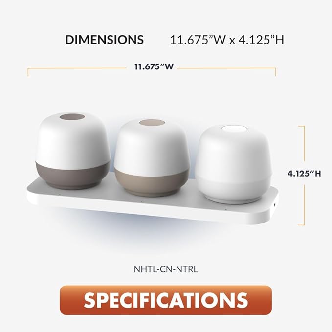 ‎Newhouse Lighting Cocoon, Natural 2700K Dimmable Cordless USB-C Rechargeable Table Lamp 3-Pack NHTL-CN-NTRL, Cordless Desk Lamp for Living Room, Bedroom, Coffee Table, and Other Cozy Home Decor