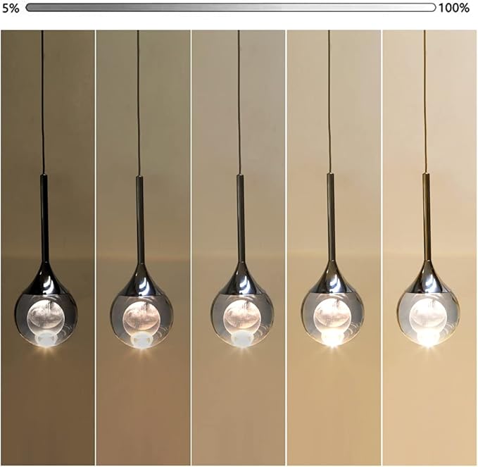 Sedelan Moon Crystal Pendant Light，Modern 2 Pack Pendant Lights Kitchen Island, Dimmable 3000K Dining Room Light Fixture, Pendant Lighting for Bedroom, Bar, Living Room,5W Chrome Adjustable Height