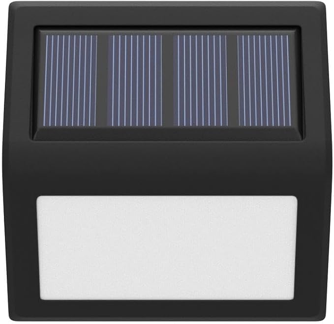 Solar Fence Lights, Waterproof Solar Outdoor Lights for Stairs Decks Steps Fences Patio Yard, LED Wall Sconce (Cool White/2 Pack)