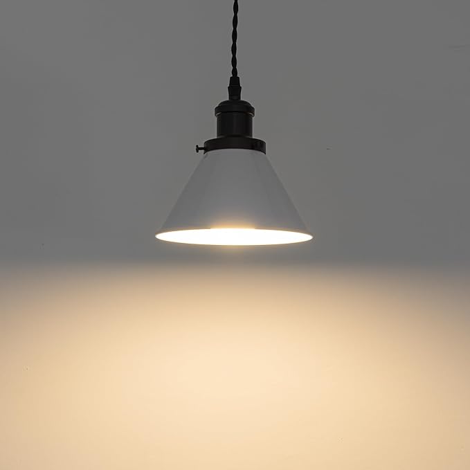 3Pcs Adjusted Wire Length H-Type Track Hanging Light 3.9 Ft Twisted Cord E26 Black Base Industrial Design White Metal Pendant Light Fixture for Loft Aisle Bar(No Bulb, Track)