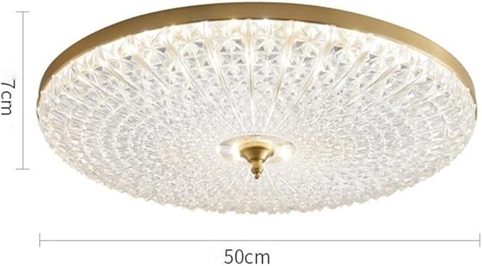 KISAD Close to Ceiling Lights Nordic Acrylic Decoration Ceiling Lights Minimalist Round Ultra-Thin Ceiling Lamp All Copper LED Dimmable Ceiling Light for Bedroom Porch Living Room(Black,50CM/19.7IN)