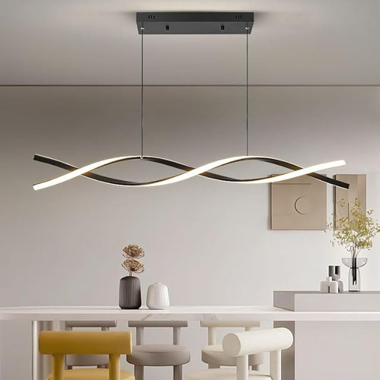 LED Pendant Lights, 3300k-6500K Adjustable Color Temperature Hanging Pendant Lighting, 56.29" Chandelier Dimmable with Remote Control, Aluminum Island Lighting Lamp Fixture for Kitchen, Dining Room