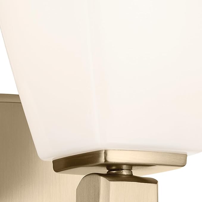 Kichler Marant 5" 1-Light Wall Sconce Bathroom Vanity Light Fixture with Opal Glass in Champagne Bronze for Bathroom, Powder Room, Hallway, Fireplace (5" W x 9.5" H), 55214CPZ
