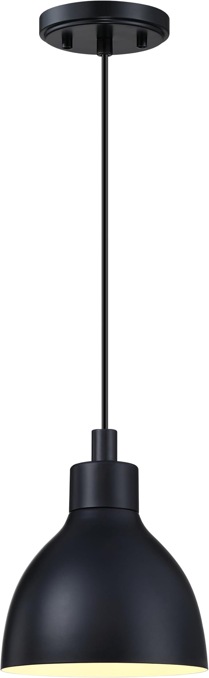 Single Hanging Kitchen Island 6" Drum Industrial Metal Pendant Ceiling Light Fixtures for Over Sink,Dining Room,Corridor,Entryway,Hallway 4 Pack Black