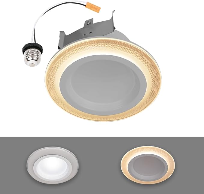 HALO RL Night Light 4 in LED Recessed Downlight with Night Light Mode, 700 Lumens, Selectable CCT 2700K-5000K, Dim-to-Warm, Matte White - RLNL4079FSD2W1EWH