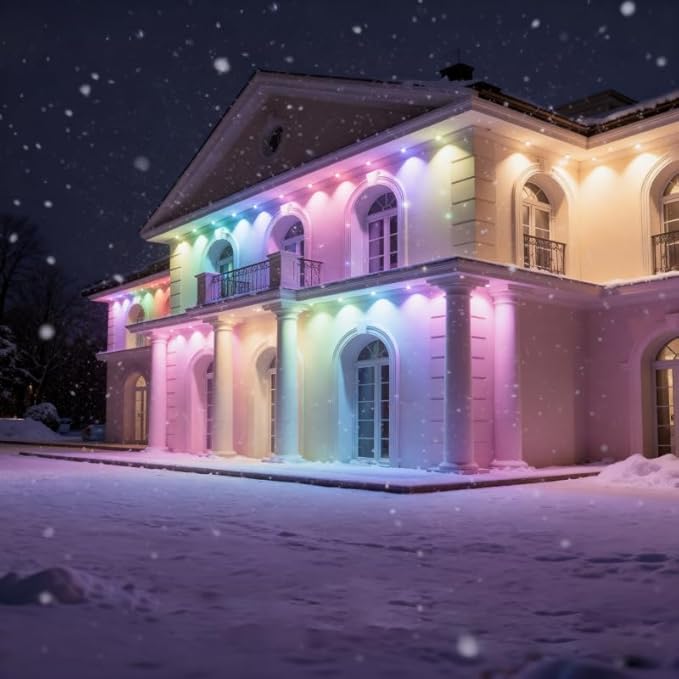 Permanent Outdoor Lights,Smart RGB Outdoor Lights with Remote APP Control, 100 Ft with 72 LED IP67 Waterproof Outside Light for House for Holiday, Party, Dailyy(unconnectable)