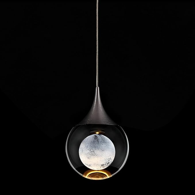 JoollySun Crystal Mini Pendant Light: Modern LED Light Fixtures Ceiling Hanging for Kitchen Island Bathroom