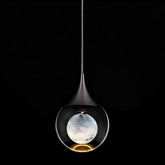 JoollySun Crystal Mini Pendant Light: Modern LED Light Fixtures Ceiling Hanging for Kitchen Island Bathroom