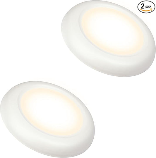 Ultralux 6" LED Flush Mount Ceiling Light – Dimmable, Slim Puck Downlight - Over 50,000 Hours of Energy Efficient LED Light - Multi-Purpose Easy-Install Light Fixture - (2 Pack, Soft White)