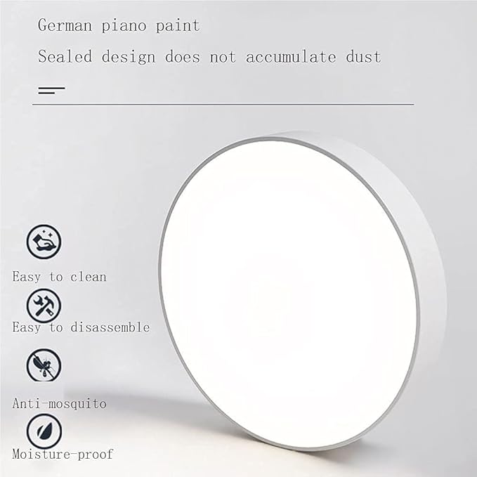 Minimalist Ceiling Lamp Round Ultra Thin Three Color Dimmable Flush Mount Sleek Modern Lighting Fixture for Bedroom Kitchen Corridor Livingroom Hallway(Gold,19.7in)