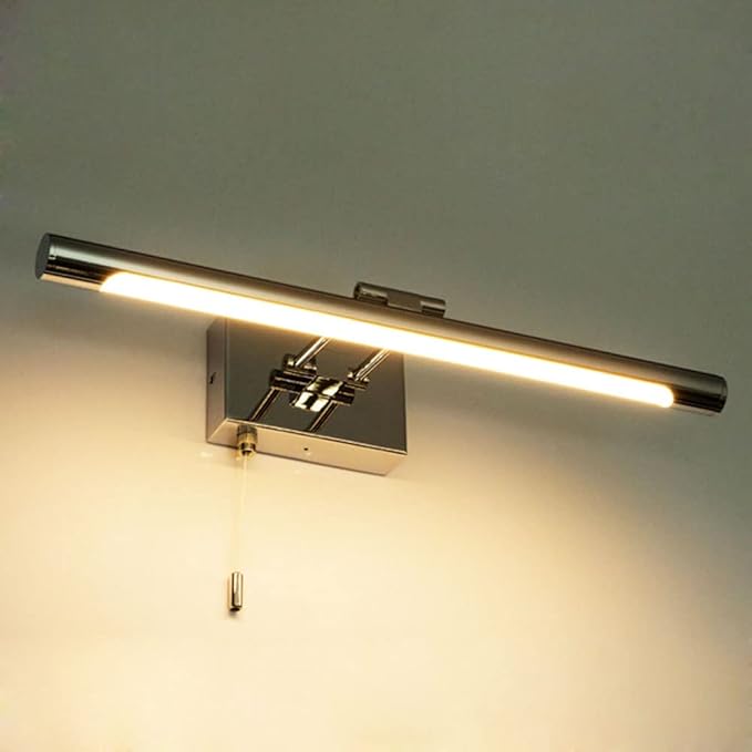 Bar LED Modern Bathroom Vanity Light 5W - Bathroom Lighting Fixture Over Mirror Lamp Chrome Finished Wall Sconces Make Up Vanity Light Fixtures with Pull Chain Switch On/Off, 13.77" 6000K
