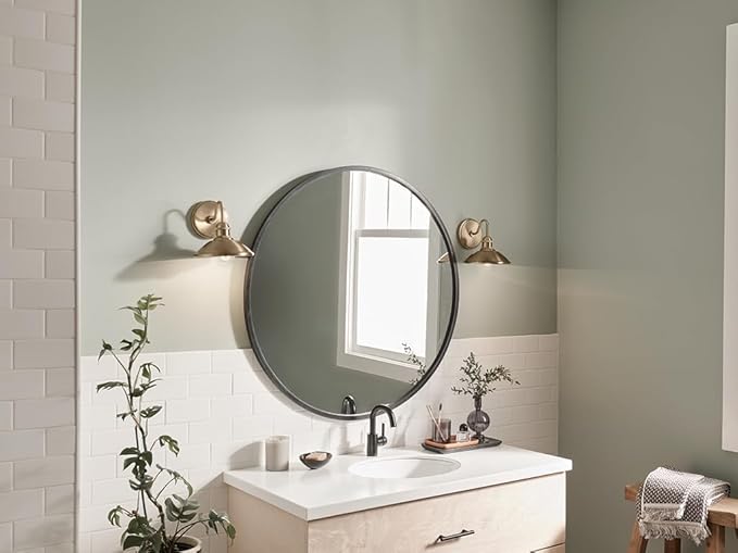 Kichler Clyde 1 Light Bathroom Vanity in a Rich Champagne Bronze Finish, for Bathrooms, (7.25" H x 7.5" W x 8.25" Ext.), 45943CPZ