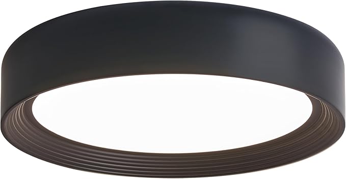 15.75 Inch Dimmable Black Flush Mount LED Ceiling Light,Modern Round Close to Ceiling Lighting for Living Room,Bedroom,Kitchen,Laundry Room