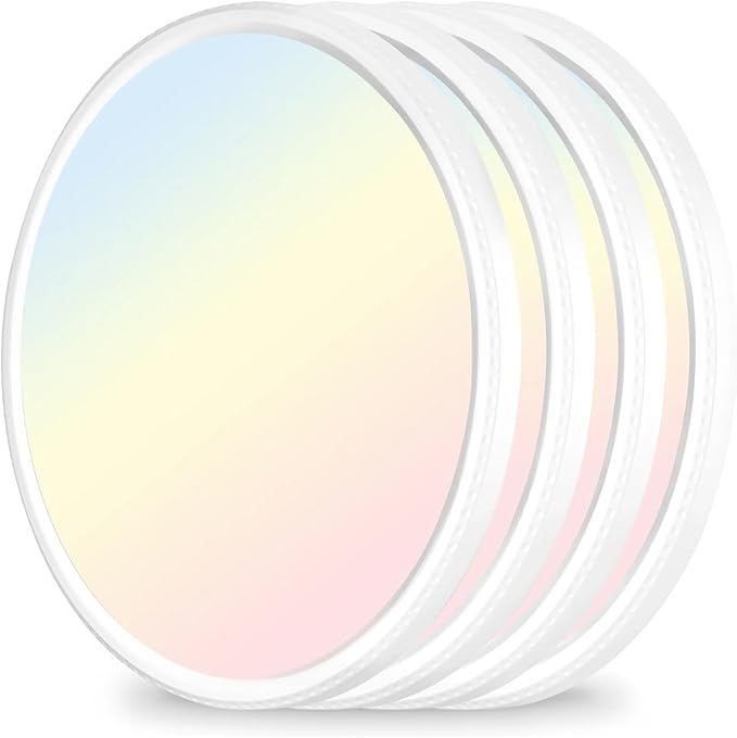 hunhun 4 Pack 15.8 Inch Dimmable LED Flush Mount Ceiling Light 4800LM Round Light Fixture 5 Color Temperature Selectable Large Flat Ceiling Lamp for Living Dining Room White ETL Listed